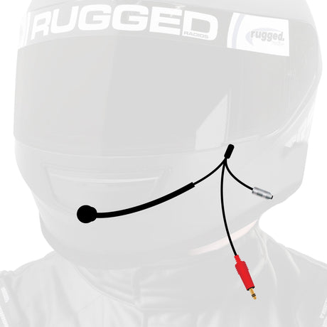 Photo of 3C NASCAR Wired Straight Cord Helmet Kit with Mic and 3.5mm Jack by Rugged Radios - Premium for UTVs / Side by Sides