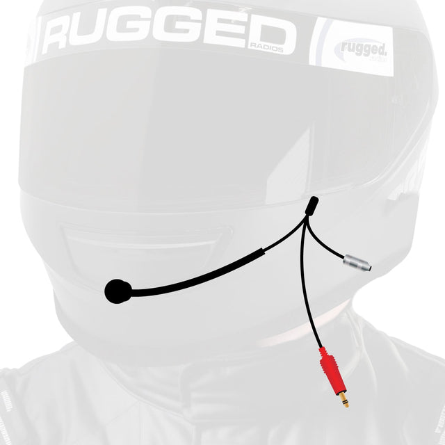 Photo of 3C NASCAR Wired Straight Cord Helmet Kit with Mic and 3.5mm Jack by Rugged Radios - Premium for UTVs / Side by Sides