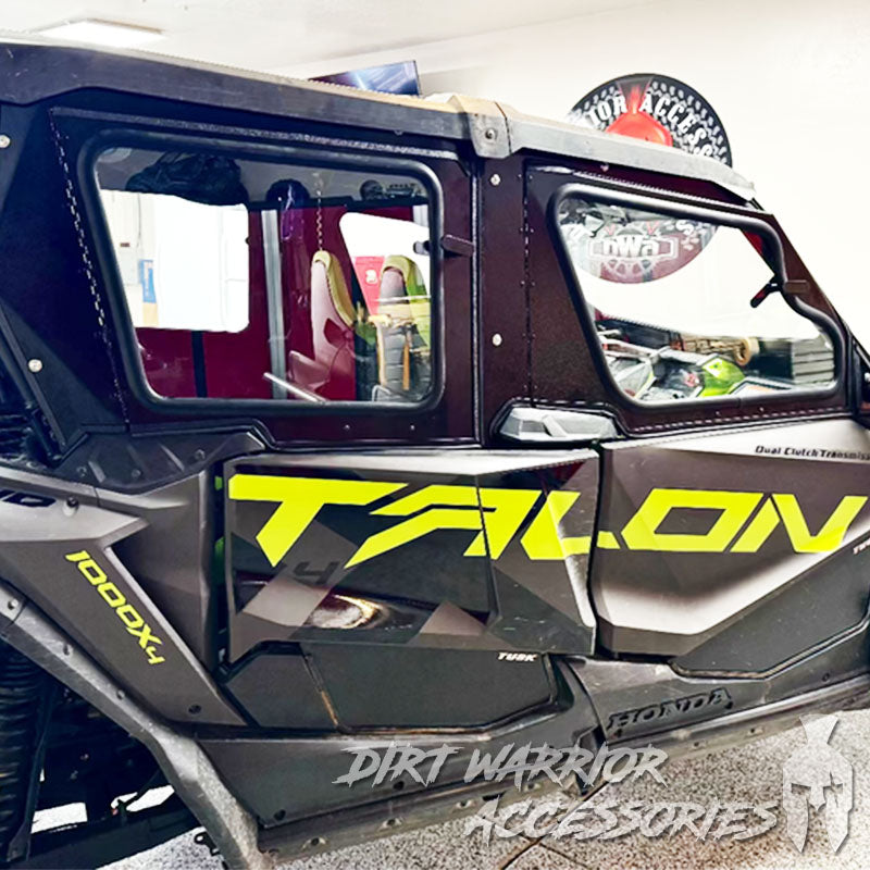 Photo of Dirt Warrior Accessories - Honda Talon 1000 4-Seat Cab Enclosure "THE VAULT" 2019-2025 Upper Side Doors & Panels (Patent Pending) by Dirt Warrior Accessories - Premium Cab Enclosures for UTVs / Side by Sides