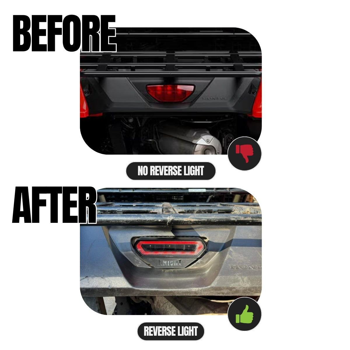 Photo of Honda P500 Tail Light with Reverse by Knight ATV - Premium for UTVs / Side by Sides