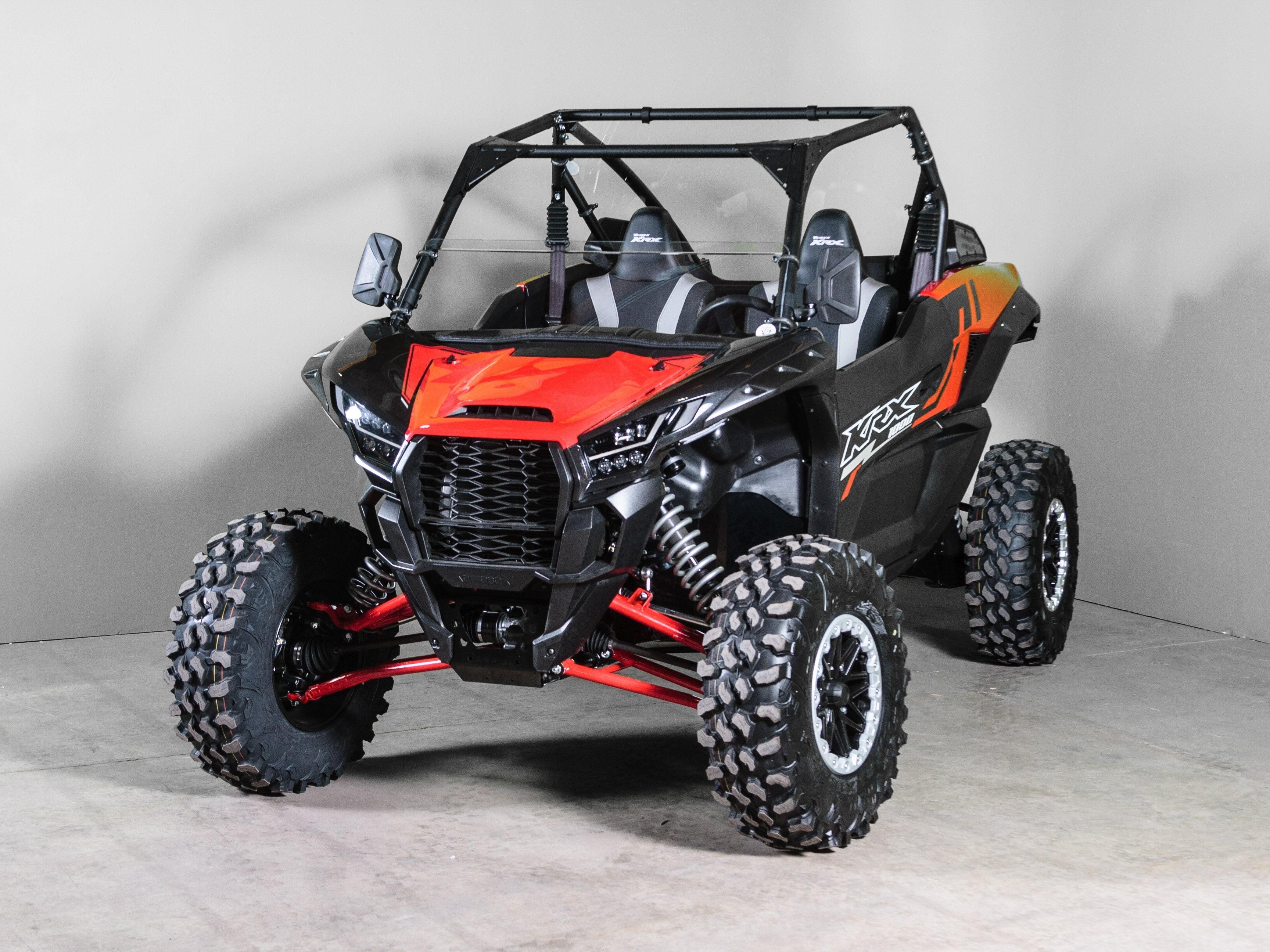 Photo of TK00649 2022+ KAWASAKI KRX 1000 HALF UTV WINDSHIELD - SCRATCH RESISTANT 1/4” by TerraRider UTV Windshields & Accessories - Premium for UTVs / Side by Sides