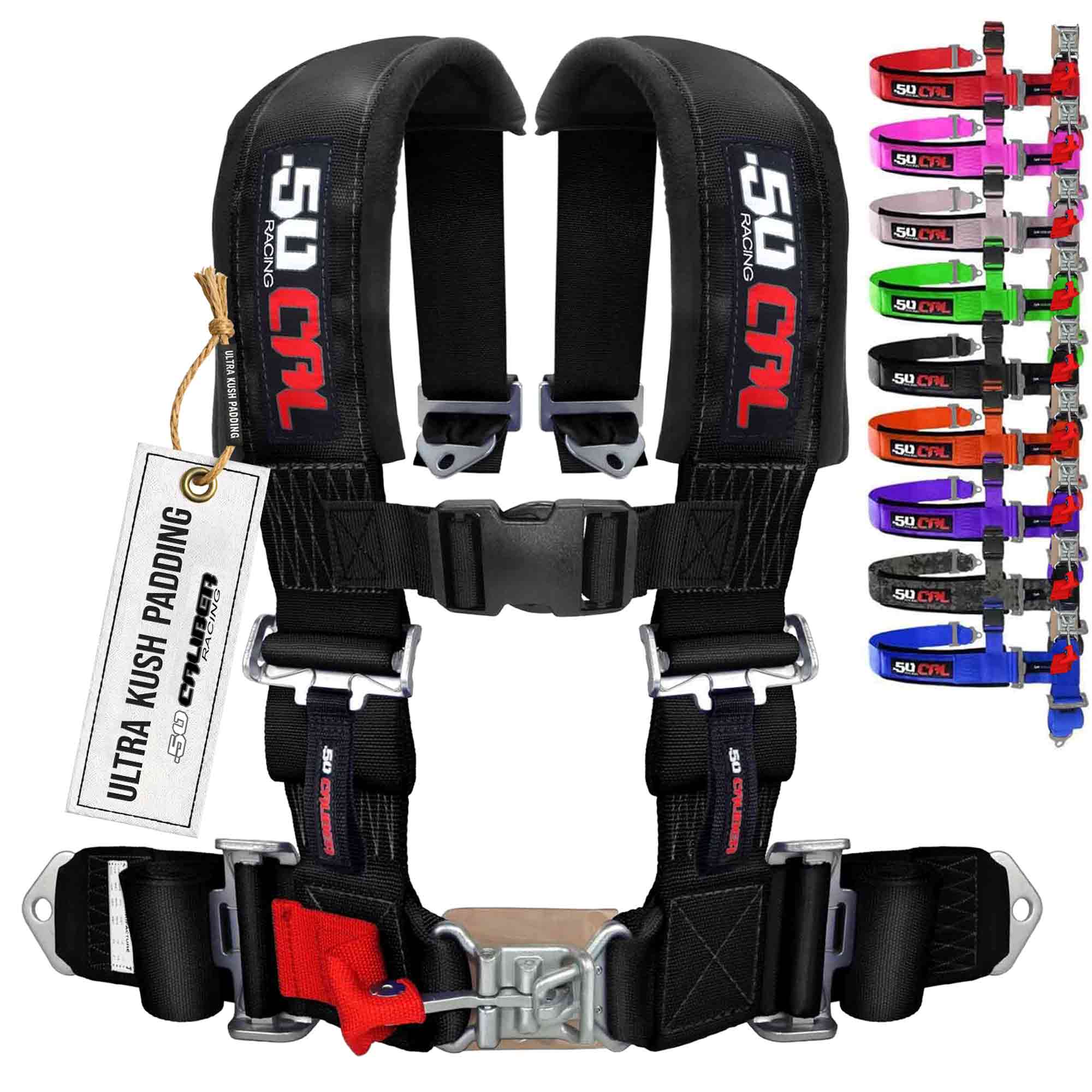 50 Caliber Racing 2" 4-Point UTV Harness | Latch & Link Quick Release | 9 Colors