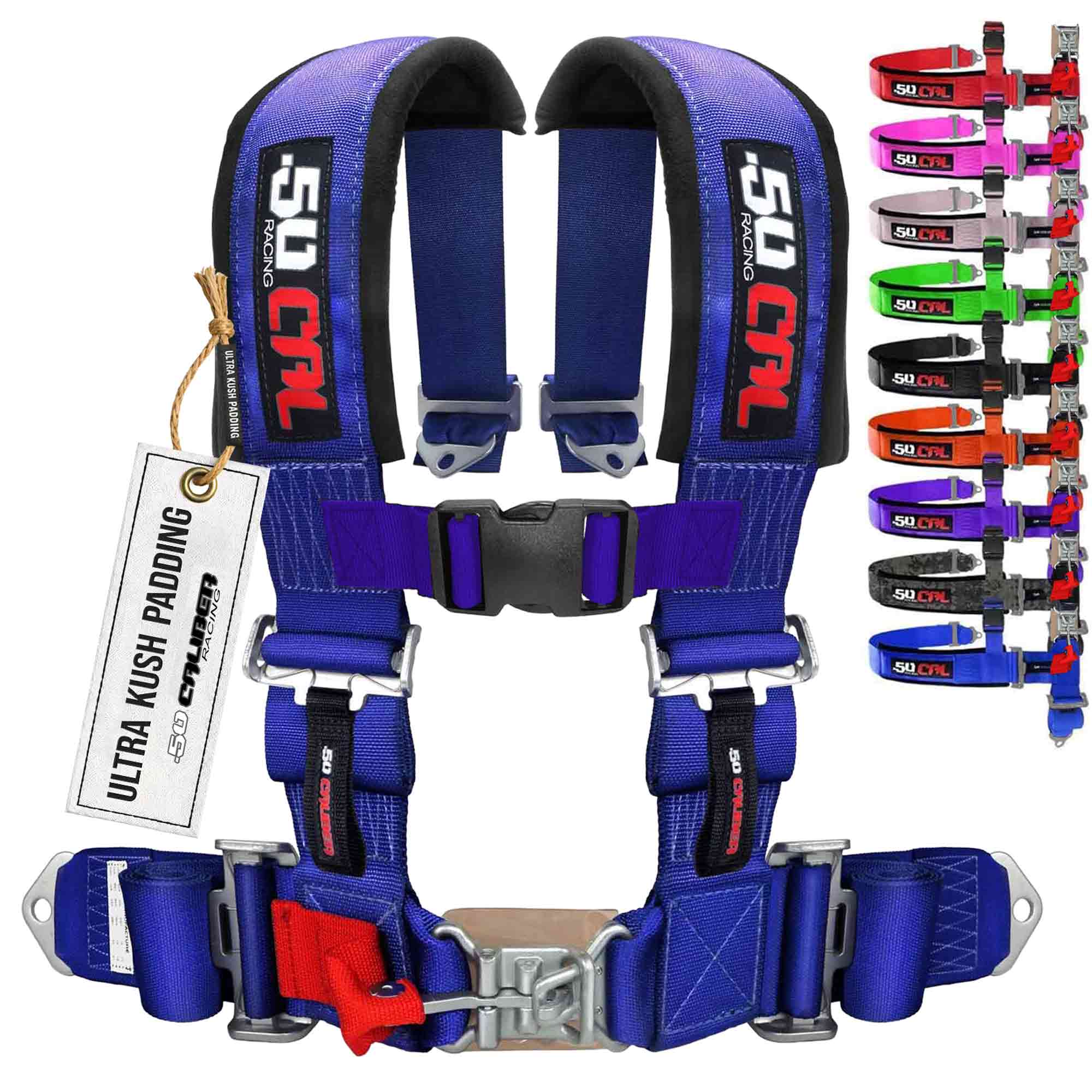 50 Caliber Racing 2" 4-Point UTV Harness | Latch & Link Quick Release | 9 Colors