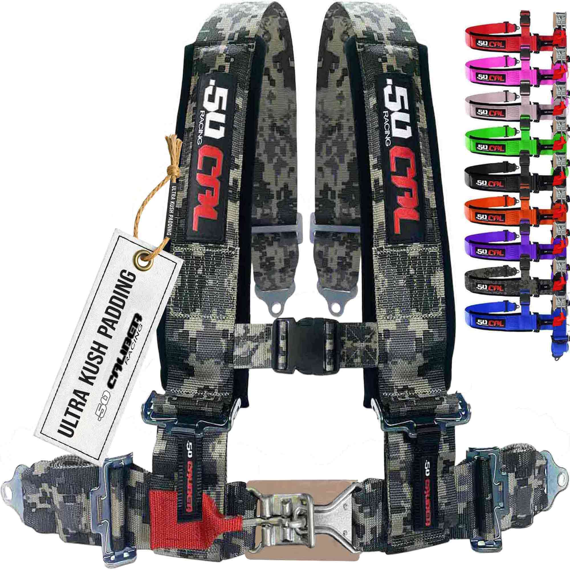 50 Caliber Racing 2" 4-Point UTV Harness | Latch & Link Quick Release | 9 Colors