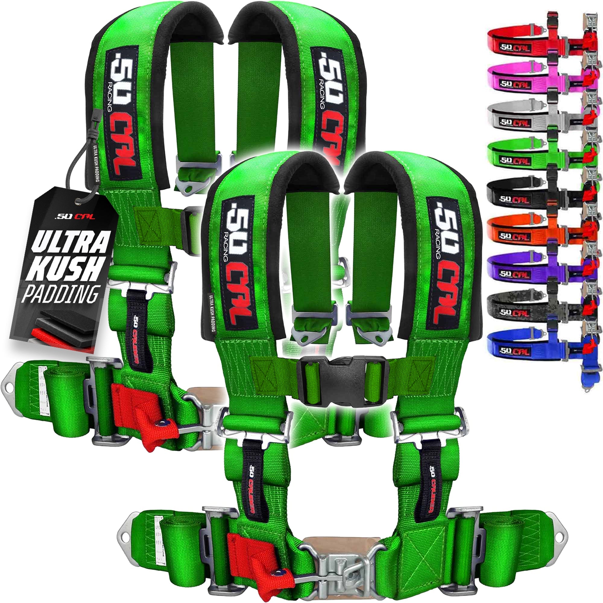 50 Caliber Racing 3" 4-Point UTV Harness | Latch & Link Quick Release | 9 Colors
