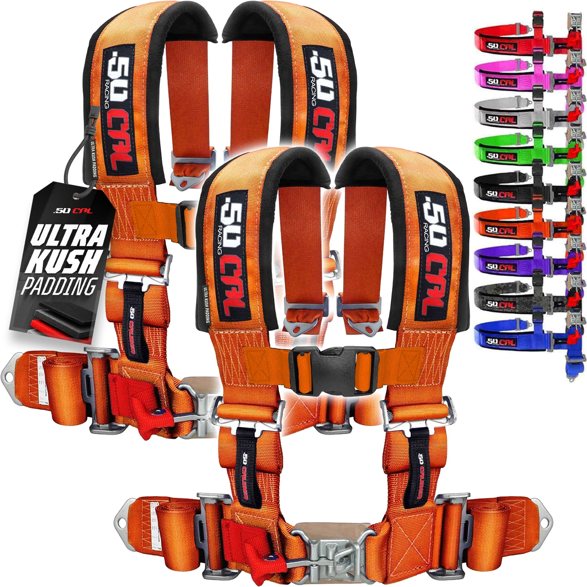 50 Caliber Racing 3" 4-Point UTV Harness | Latch & Link Quick Release | 9 Colors