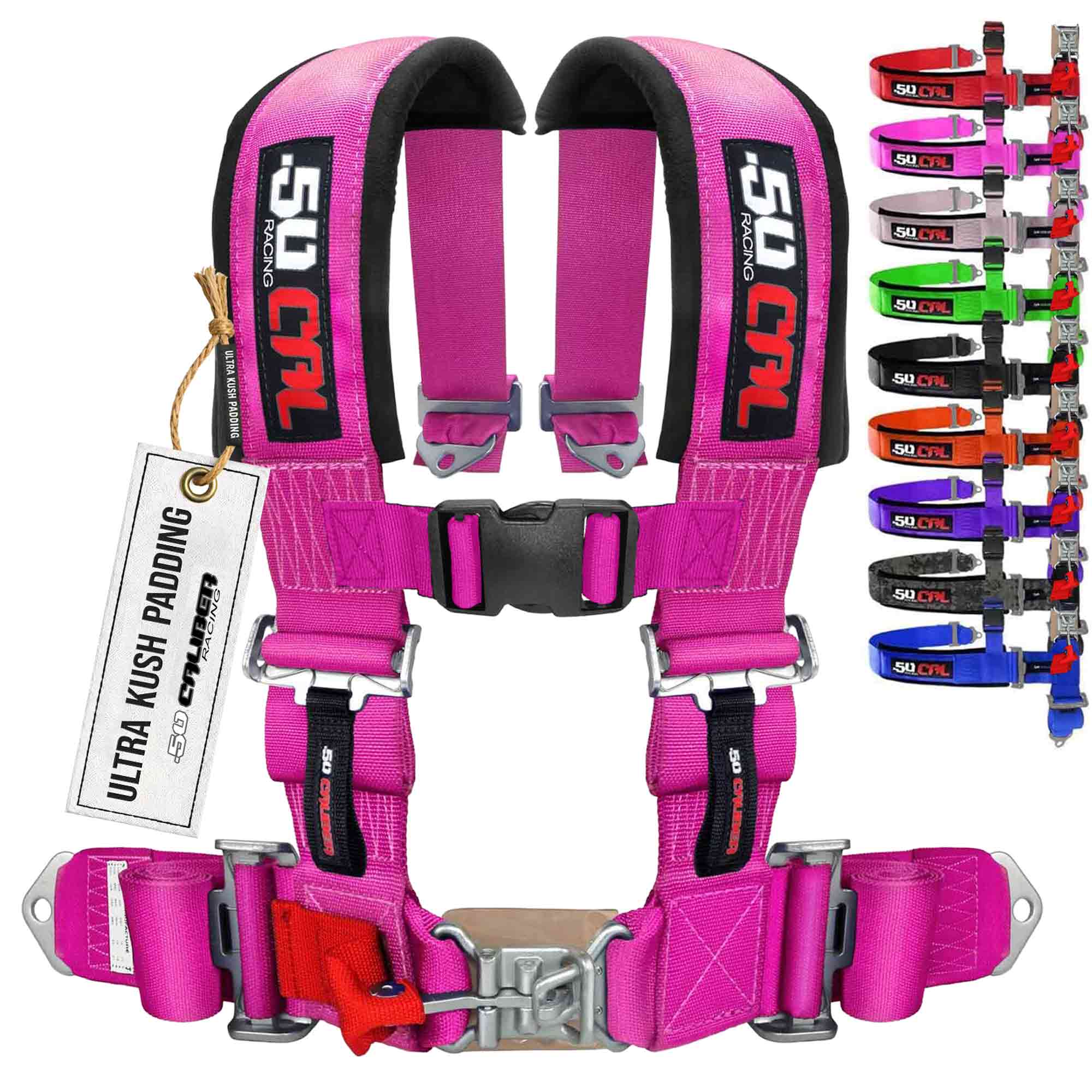 50 Caliber Racing 3" 4-Point UTV Harness | Latch & Link Quick Release | 9 Colors