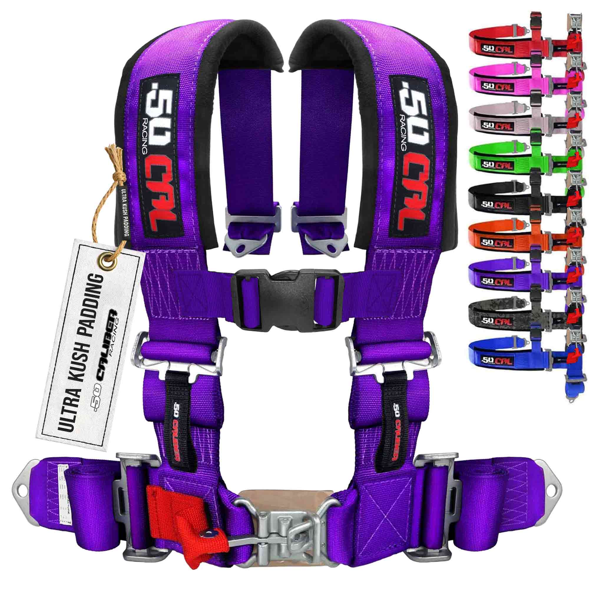 50 Caliber Racing 2" 4-Point UTV Harness | Latch & Link Quick Release | 9 Colors