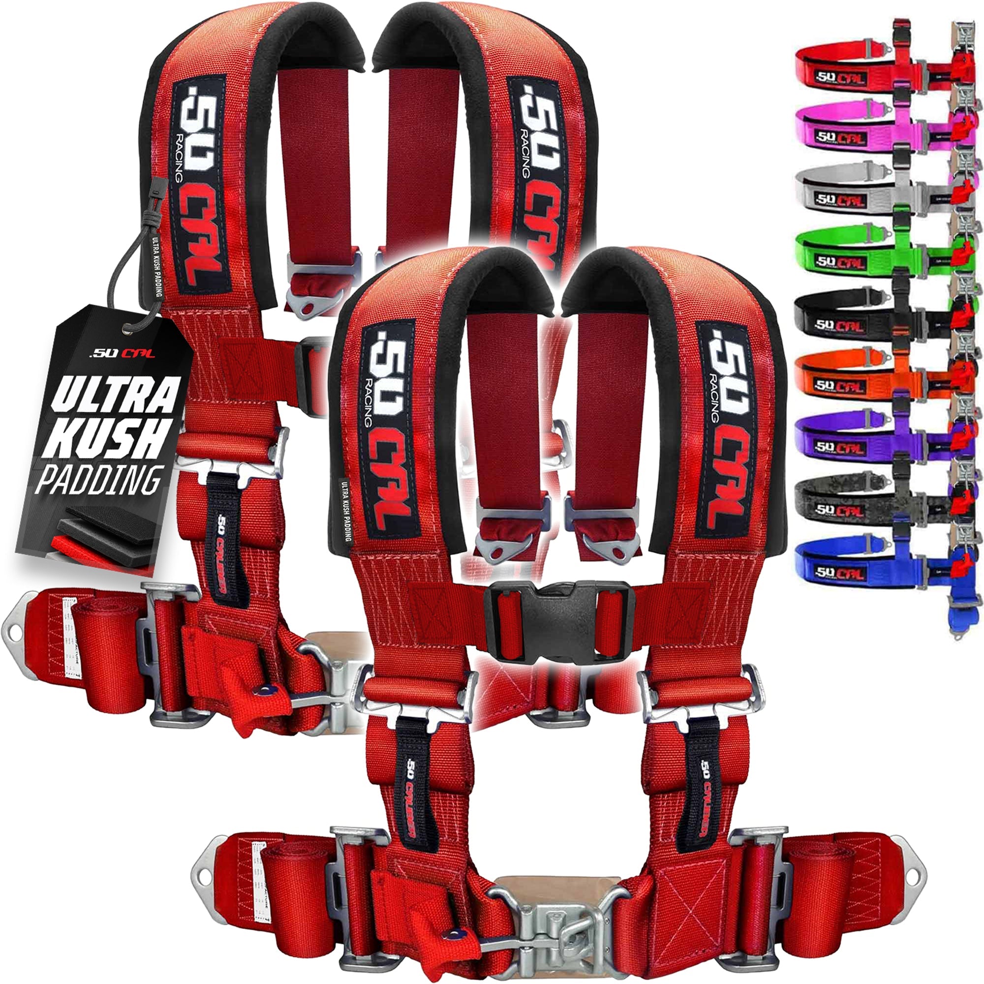 50 Caliber Racing 3" 4-Point UTV Harness | Latch & Link Quick Release | 9 Colors