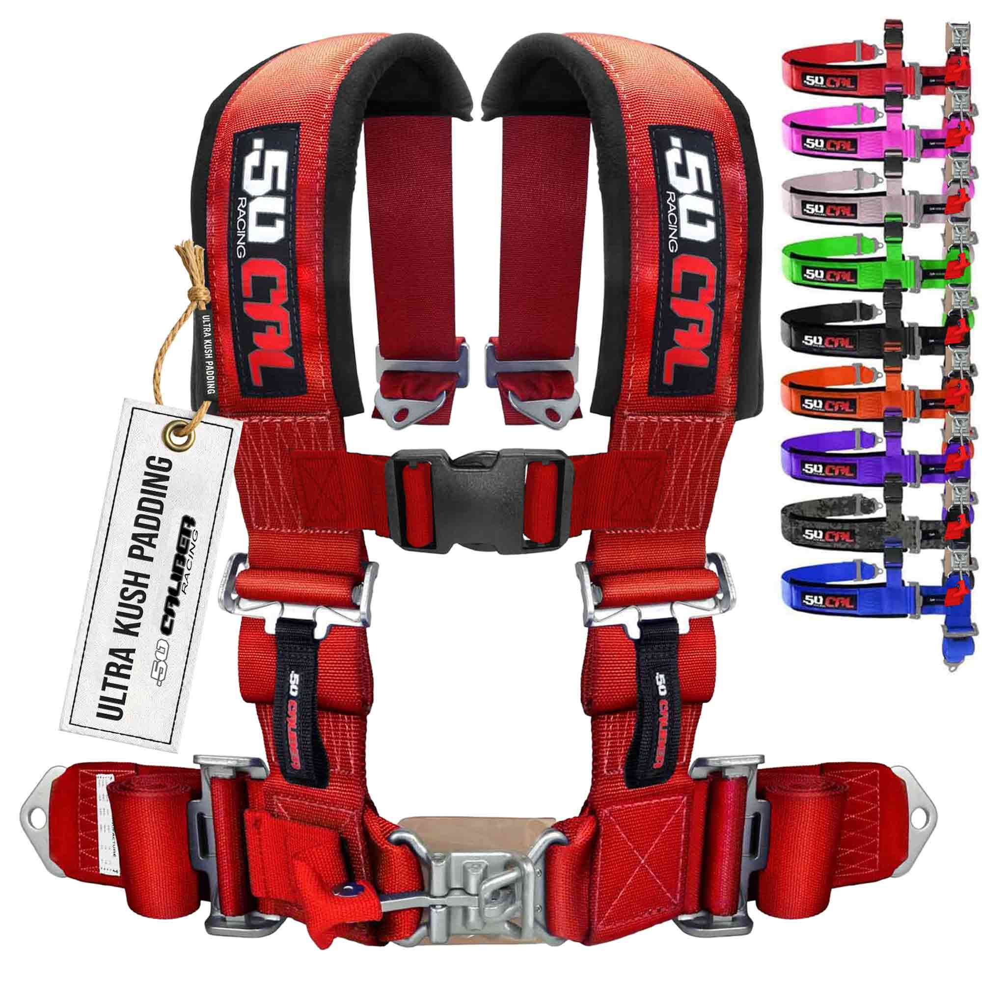 50 Caliber Racing 3" 4-Point UTV Harness | Latch & Link Quick Release | 9 Colors
