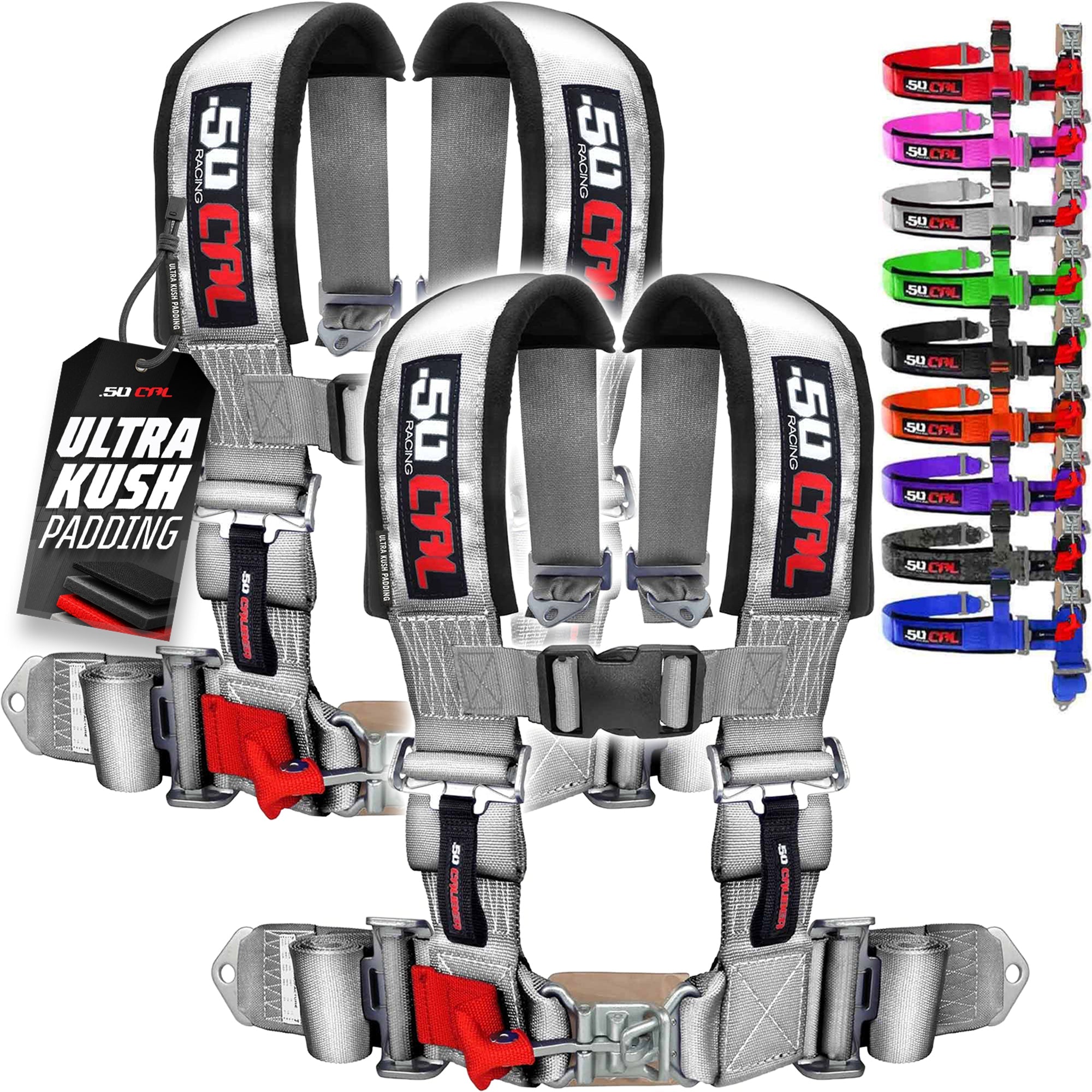 50 Caliber Racing 3" 4-Point UTV Harness | Latch & Link Quick Release | 9 Colors