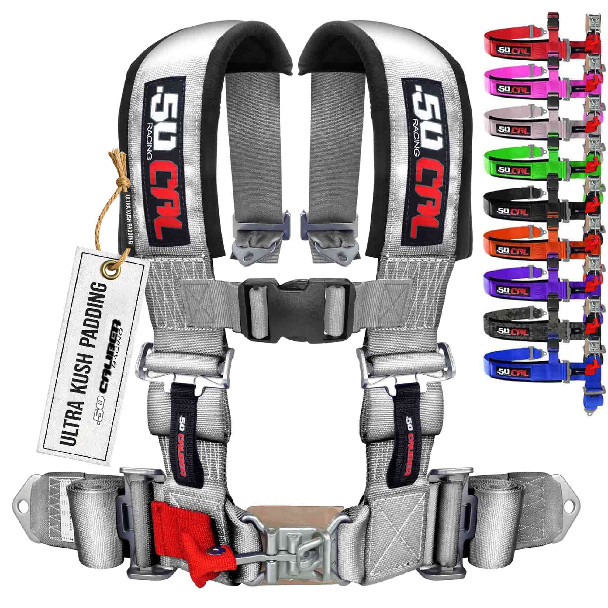 50 Caliber Racing 3" 4-Point UTV Harness | Latch & Link Quick Release | 9 Colors