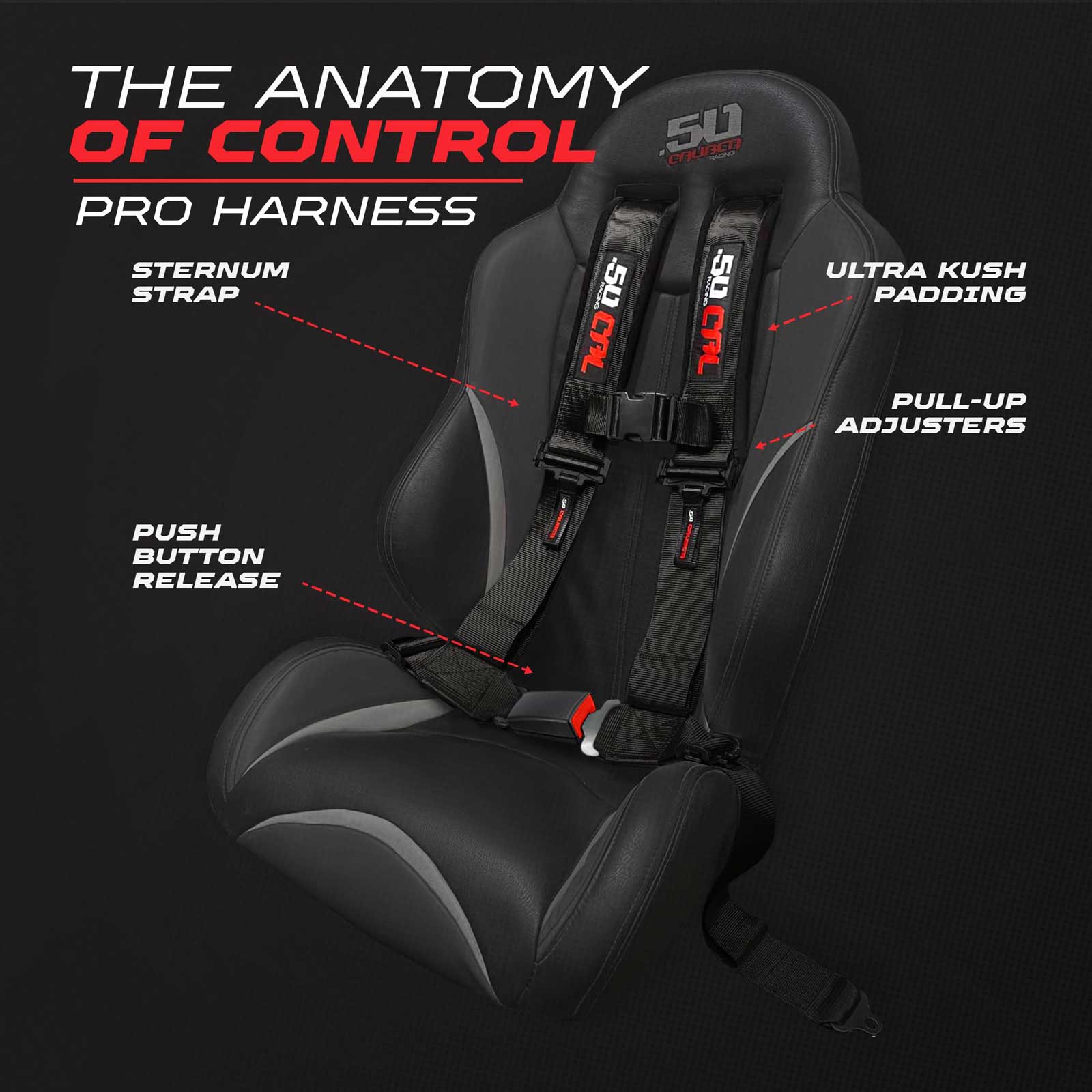 Photo of 4-Point Seat Belt Harness – Automotive buckle by 50 Caliber Racing - Premium Harnesses for UTVs / Side by Sides