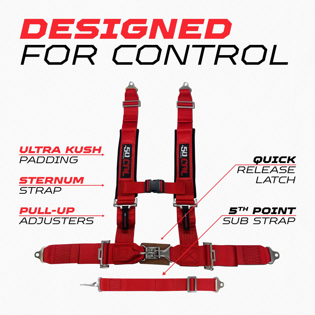 3" 5 Point Racing Harness by 50 Caliber Racing