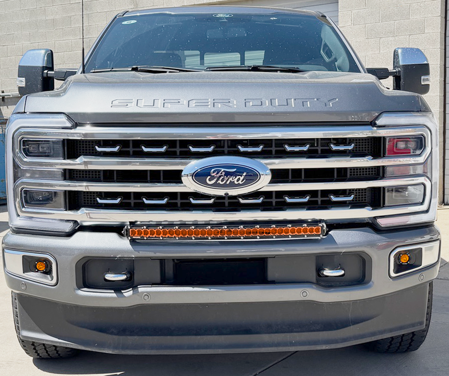 Photo of F-250 & 350 Super Duty 30" Curved Bumper Light Bar Kit 2023+ by Heretic Studio Dealer Portal - Premium for UTVs / Side by Sides