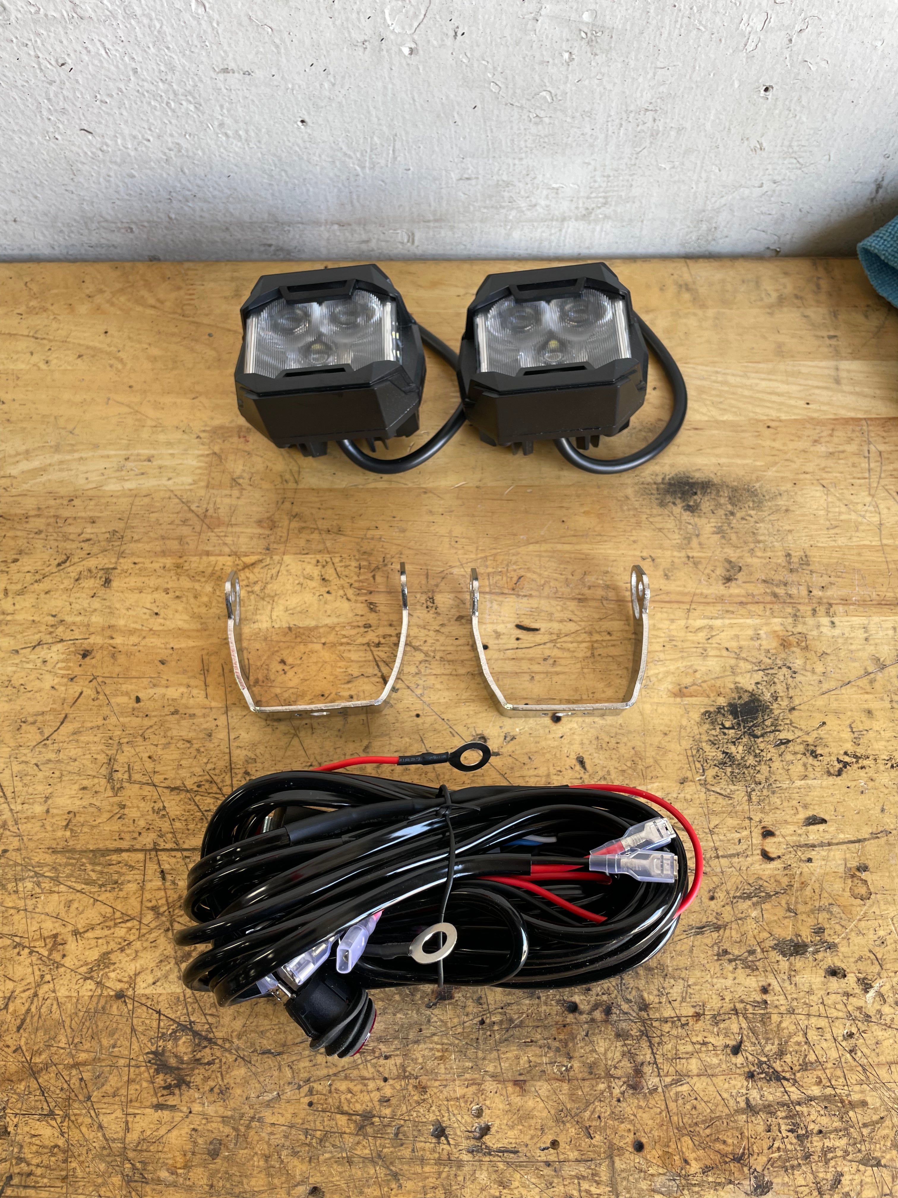 Photo of Clearance 3" Side Shooter LED Pod Pair With Mounting Brackets And Wiring Harness by GGLighting - Premium for UTVs / Side by Sides