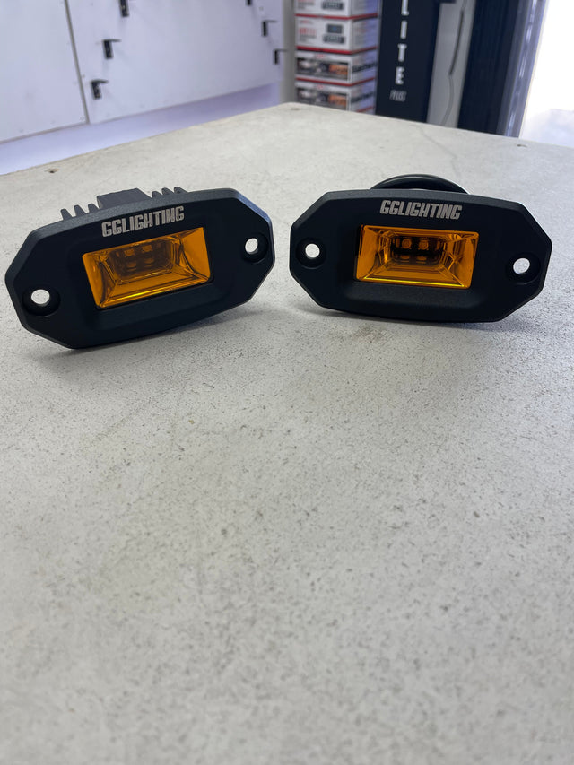 Photo of Compact Flush Mount LED Pod Pair - Amber by GGLighting - Premium for UTVs / Side by Sides