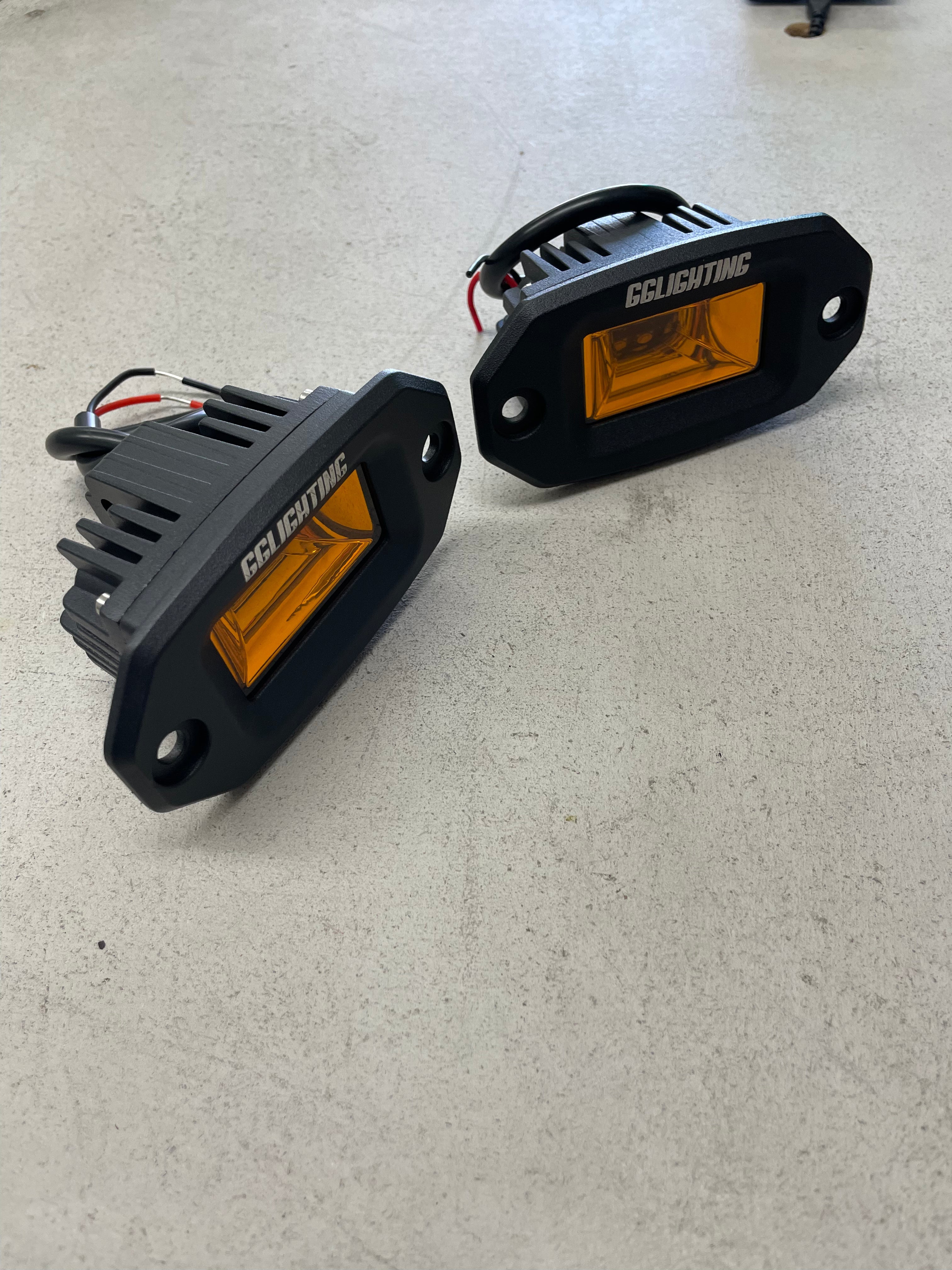 Photo of Compact Flush Mount LED Pod Pair - Amber by GGLighting - Premium for UTVs / Side by Sides