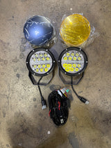 Eco Series 6" Round Off Road LED Light Pair With Amber & Black Covers & Wiring Harness