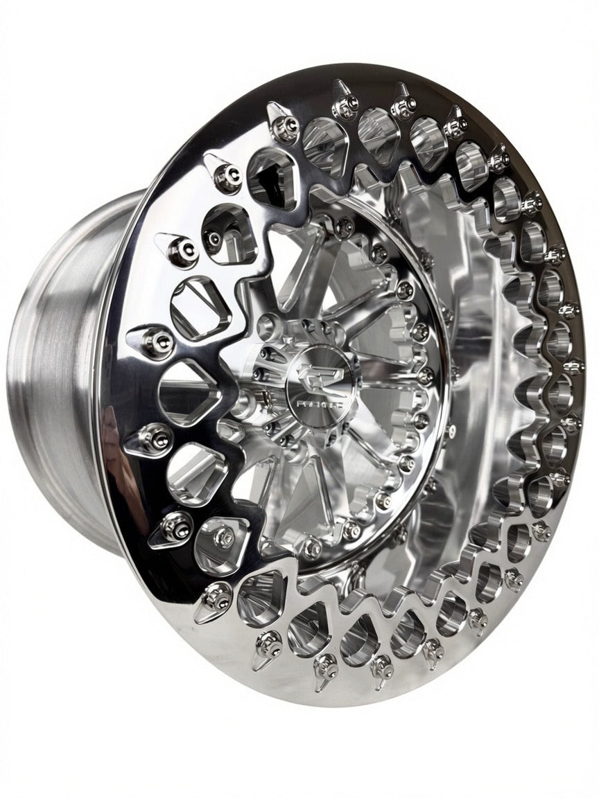 Packard Cyclone FF Forged Polished Beadlock Silver RZR Pro R wheel