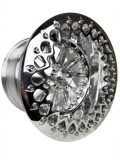 Packard Cyclone FF Forged Polished Beadlock Silver RZR Pro R wheel