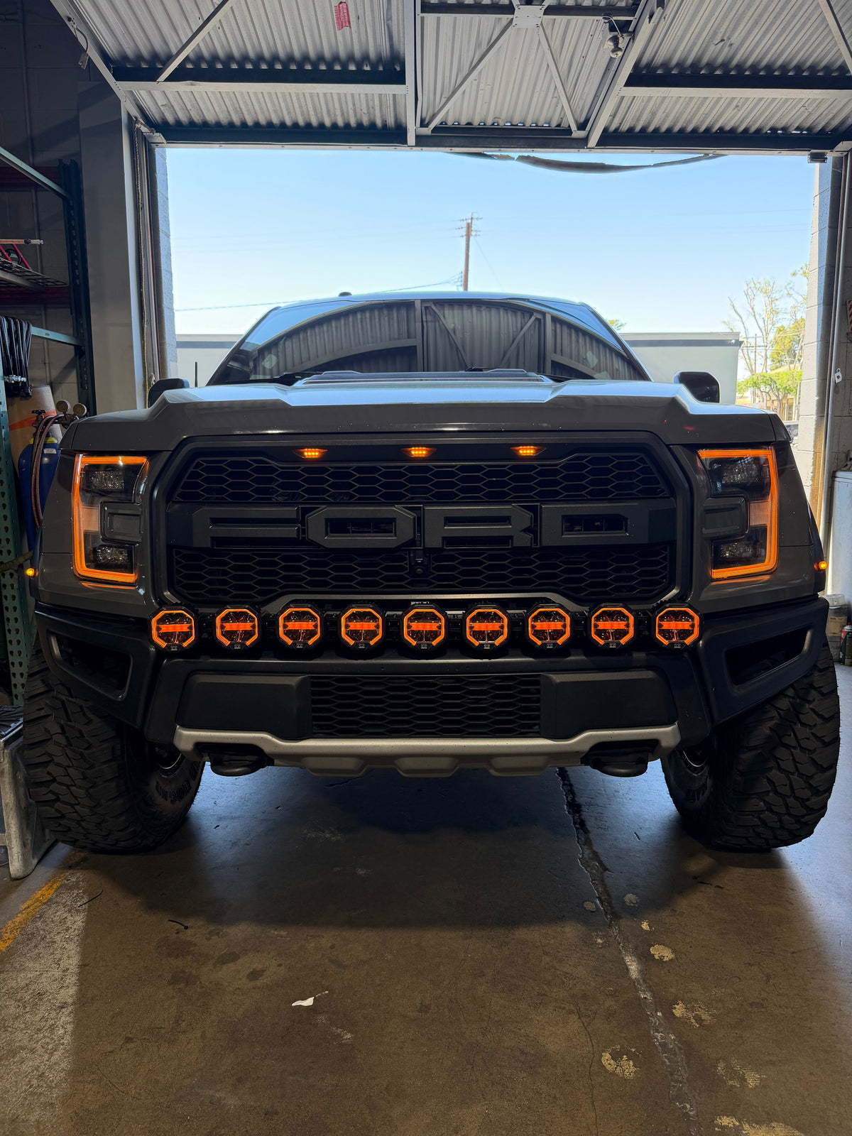 9 Light U-Con Interlocking Off Road LED Pod With Amber or White DRL Running Light