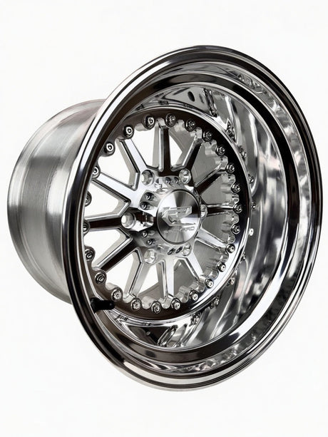 Packard Element polished forged wheel for Maverick R - angled view