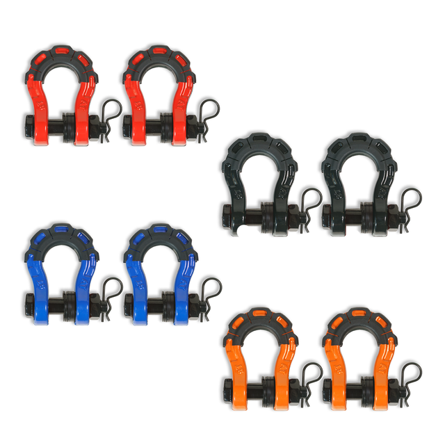 Photo of 3/4” Forged Steel D-shackle set (8T) (LIFE TIME WARRANTY*) by MOJAB OFFROAD - Premium for UTVs / Side by Sides