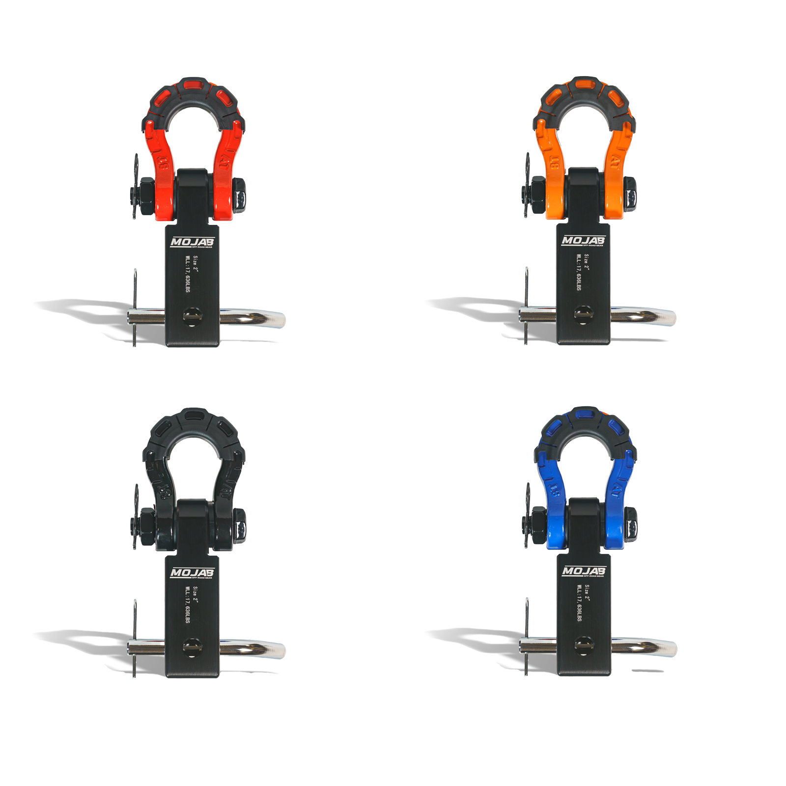 Photo of 2'' Aluminum Hitch Receiver with Steel D-Shackle (LIFETIME WARRANTY) by MOJAB OFFROAD - Premium for UTVs / Side by Sides