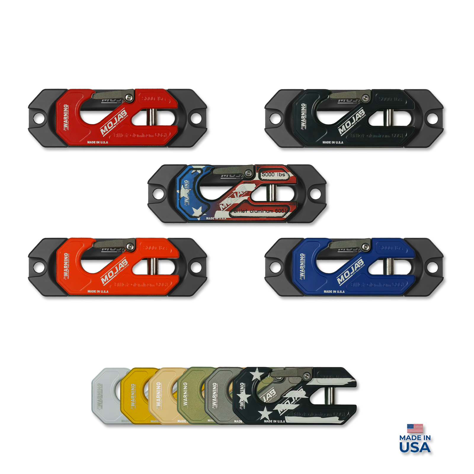 Photo of Side By Side / UTV Aluminum Recessed Winch Shackle with Fairlead Kit, closed latch (LIFE TIME WARRANTY*) by MOJAB OFFROAD - Premium Winches & Winch Mounts for UTVs / Side by Sides