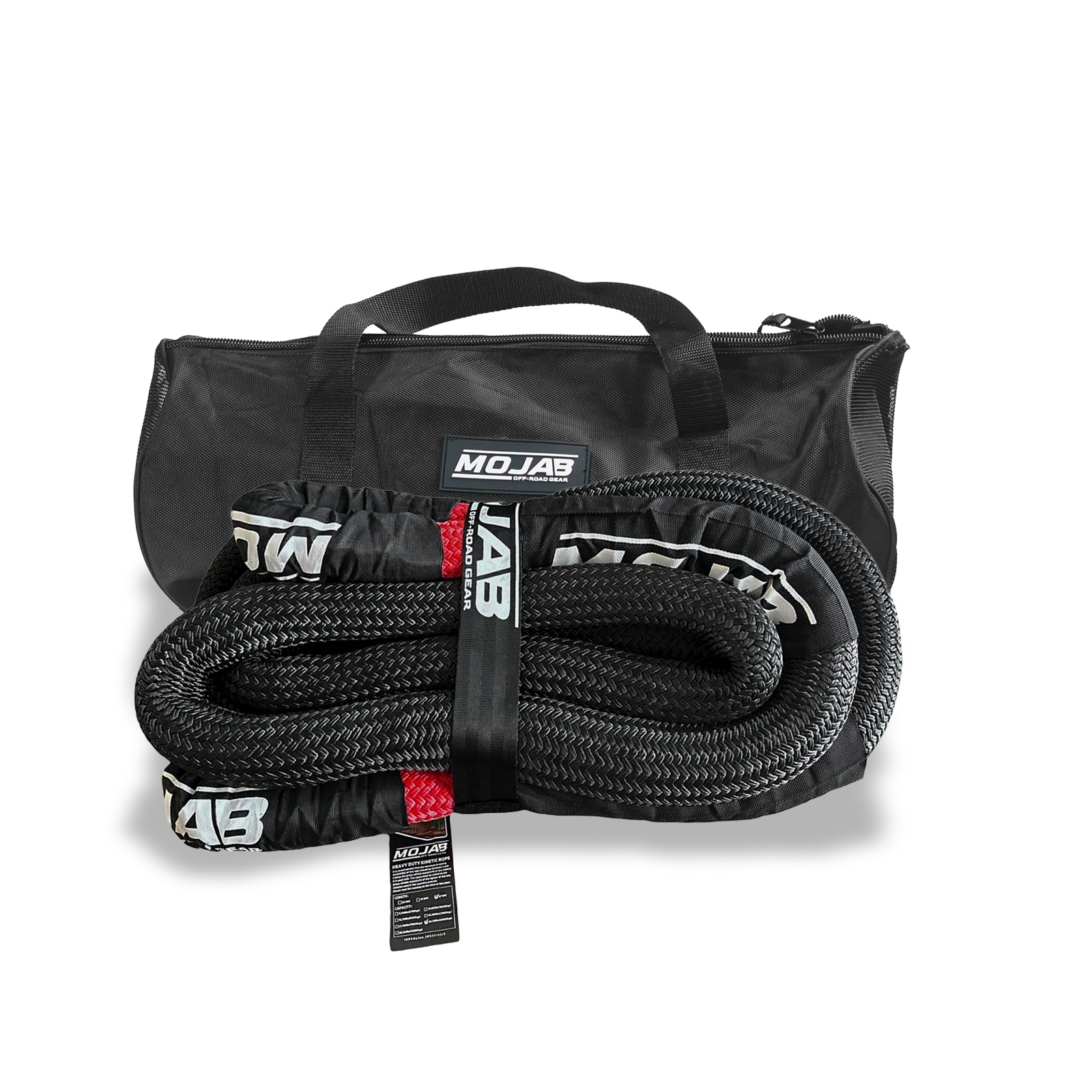 Photo of 1 1/2” x 30' Kinetic rope with storage bag (Lifetime Warranty) by MOJAB OFFROAD - Premium Tow Straps & Ropes for UTVs / Side by Sides