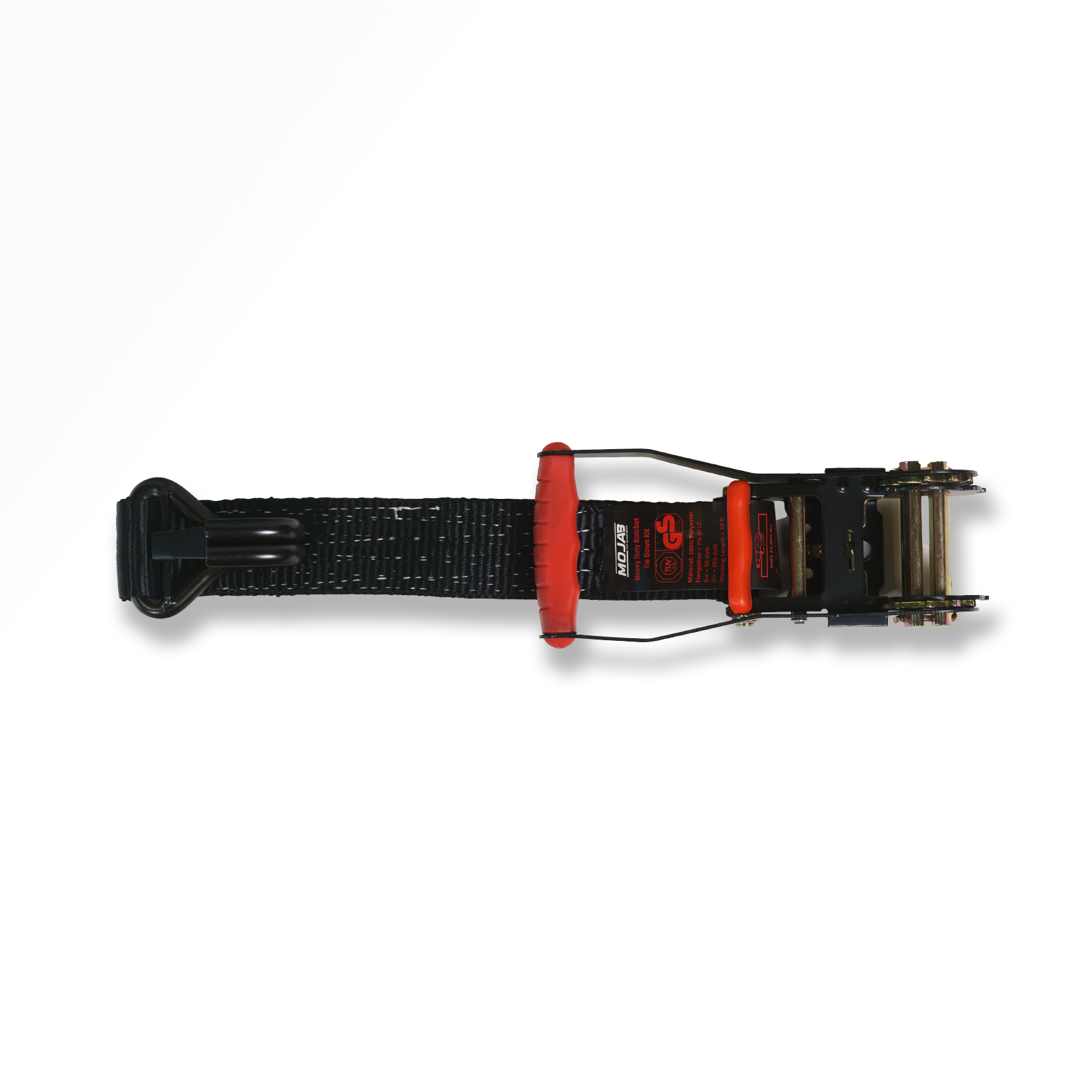 Photo of 2" x 10' Ratchet Tie-Down (Closed hook) and 2'' x 39'' Axle Tie-Down Set (Pack of 4) (Lifetime Warranty) by MOJAB OFFROAD - Premium for UTVs / Side by Sides