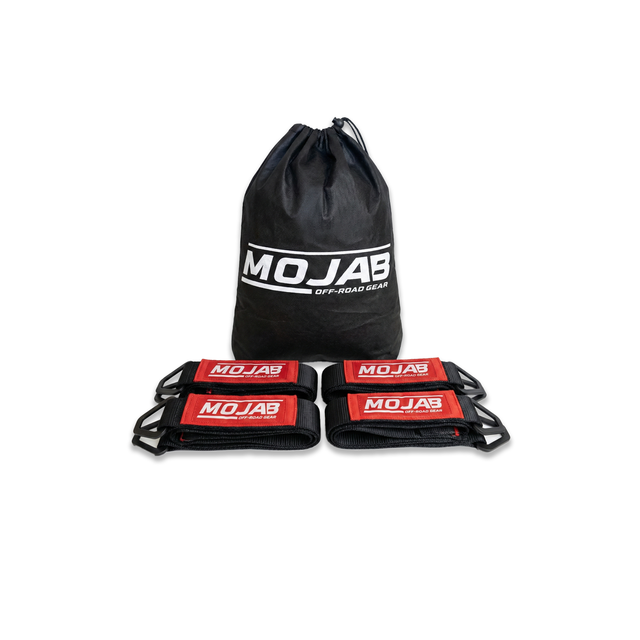 Photo of 2"x 39'' Axle Tie-down with rings (pack of 4) (Lifetime Warranty) by MOJAB OFFROAD - Premium Tie Downs for UTVs / Side by Sides