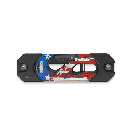 Photo of American Flag Aluminum Recessed Winch Shackle with Fairlead Kit, closed latch (LIFE TIME WARRANTY*) by MOJAB OFFROAD - Premium for UTVs / Side by Sides