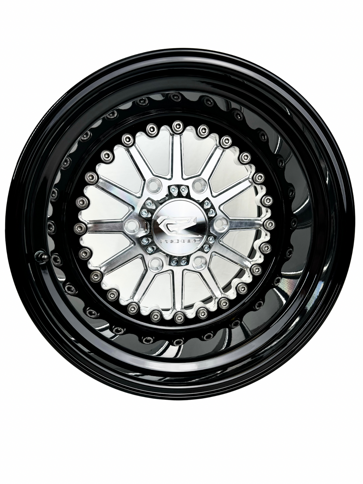 Packard Element silver non-beadlock wheel for Maverick R 6x139.7, front view with optional spinner cap