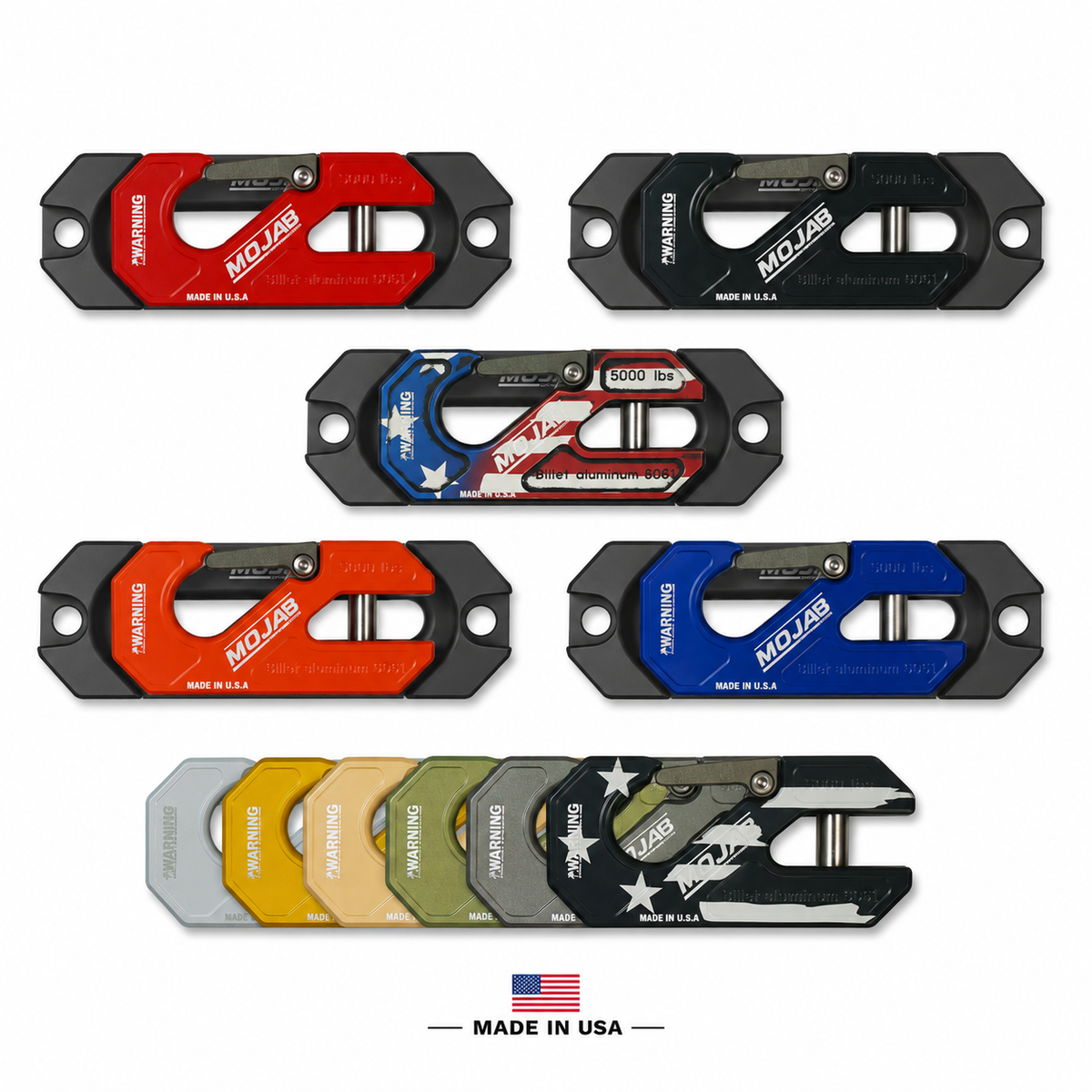 Side By Side / UTV Aluminum Recessed Winch Shackle with Fairlead Kit. (LIFE TIME WARRANTY*)