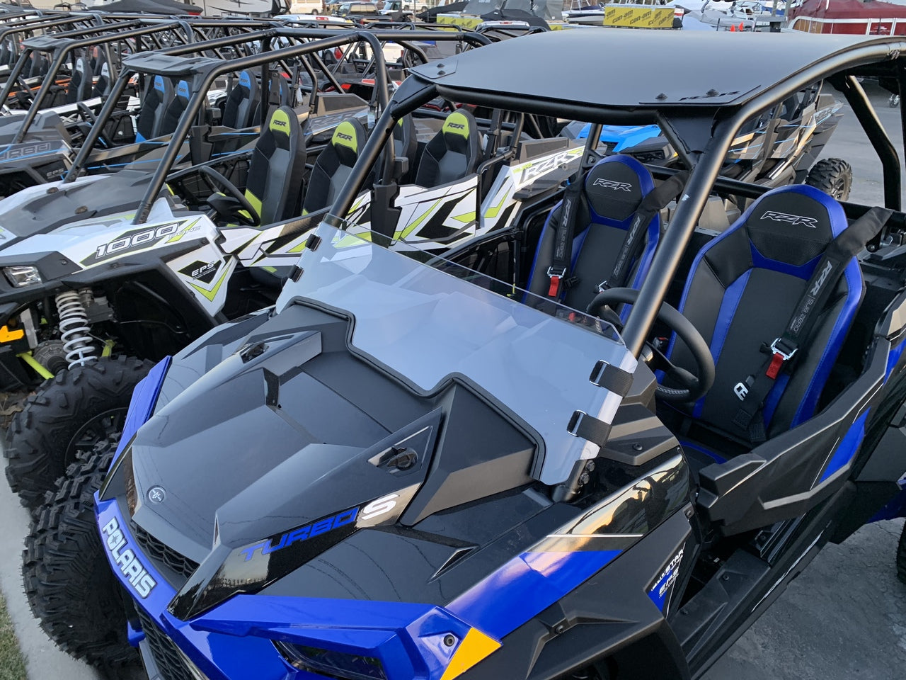 Photo of Polycarbonate Half Windshield with Quick Straps for RZR Turbo S and 2019+ RZR 1000, Turbo by UTVZILLA - Premium for UTVs / Side by Sides