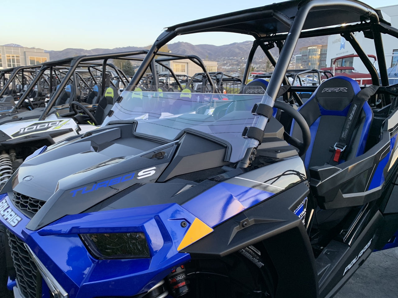 Photo of Polycarbonate Half Windshield with Quick Straps for RZR Turbo S and 2019+ RZR 1000, Turbo by UTVZILLA - Premium for UTVs / Side by Sides