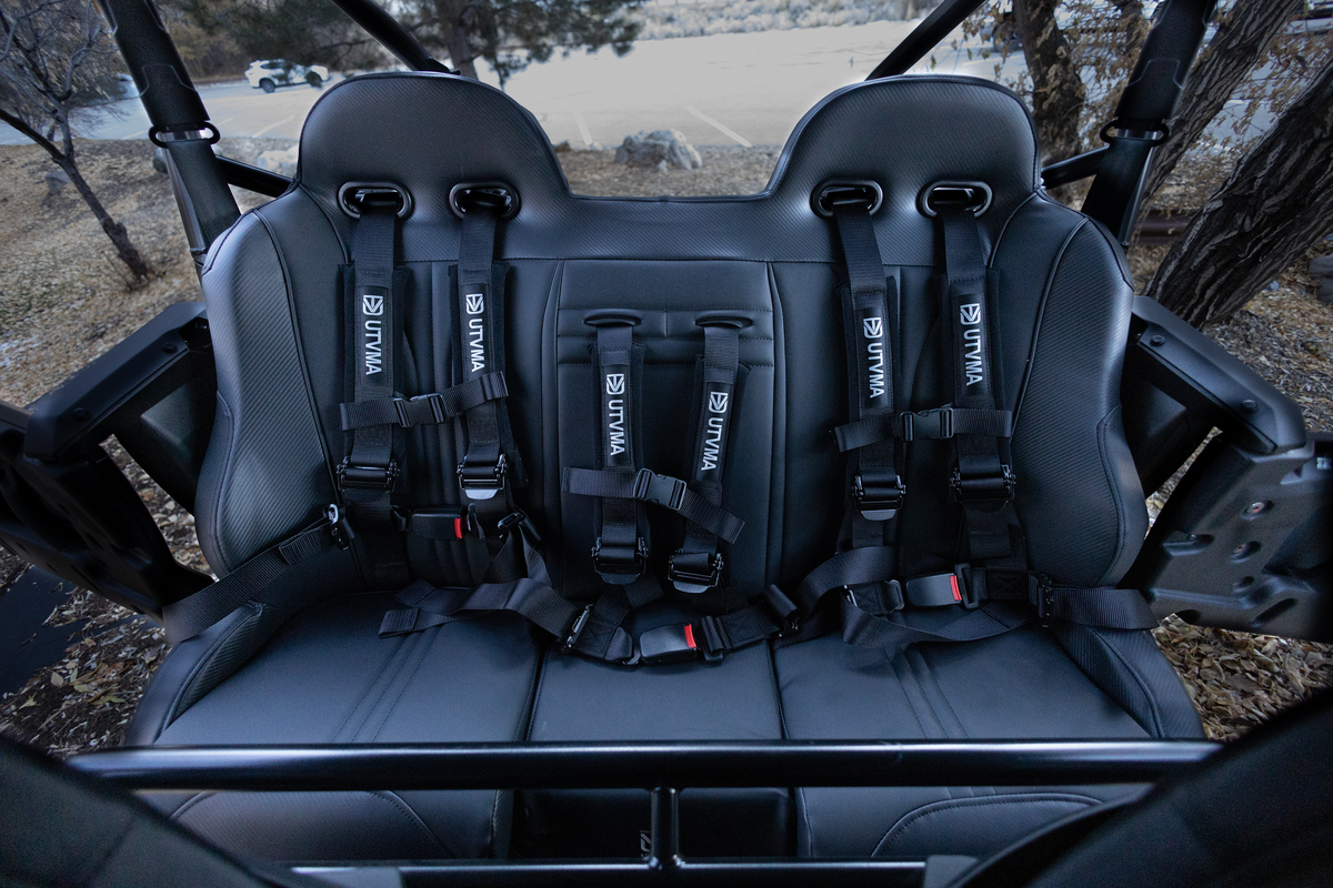 Photo of Honda Talon 4 Rear Bench Seat W Harnesses (2019-2025) by UTV Mountain Accessories - Premium Seats & Accessories for UTVs / Side by Sides