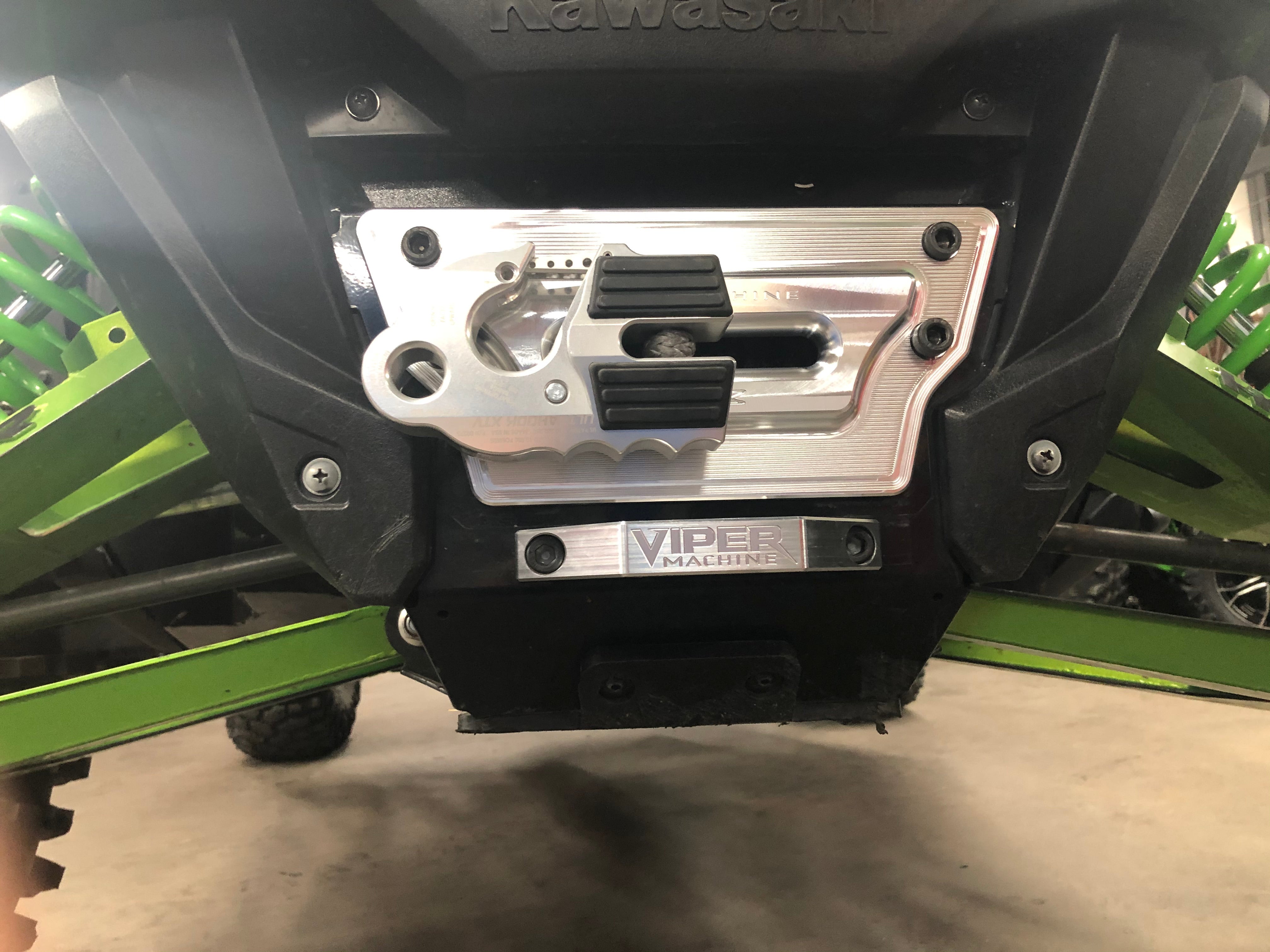 Photo of KRX 1000 Billet Winch Plate with Integrated Rope Hawse by Viper Machine - Premium for UTVs / Side by Sides