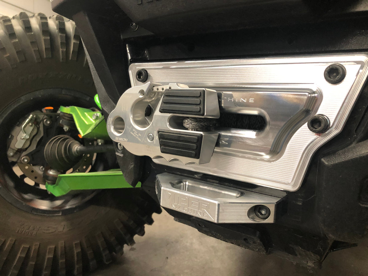 Photo of KRX 1000 Billet Winch Plate with Integrated Rope Hawse by Viper Machine - Premium for UTVs / Side by Sides