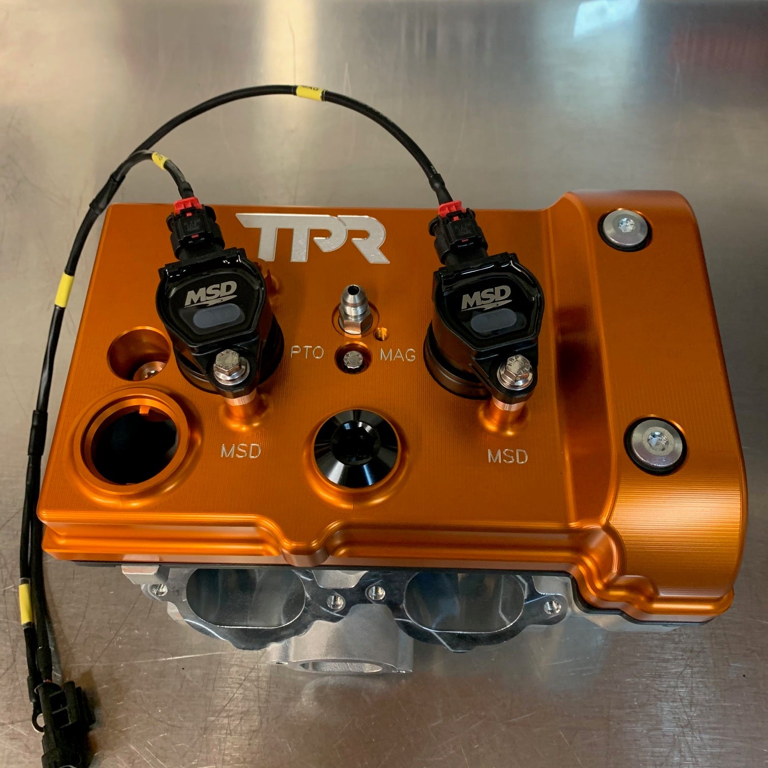Photo of TPR010 - ORANGE Billet Valve Cover - RZR by TPR Industry - Premium for UTVs / Side by Sides