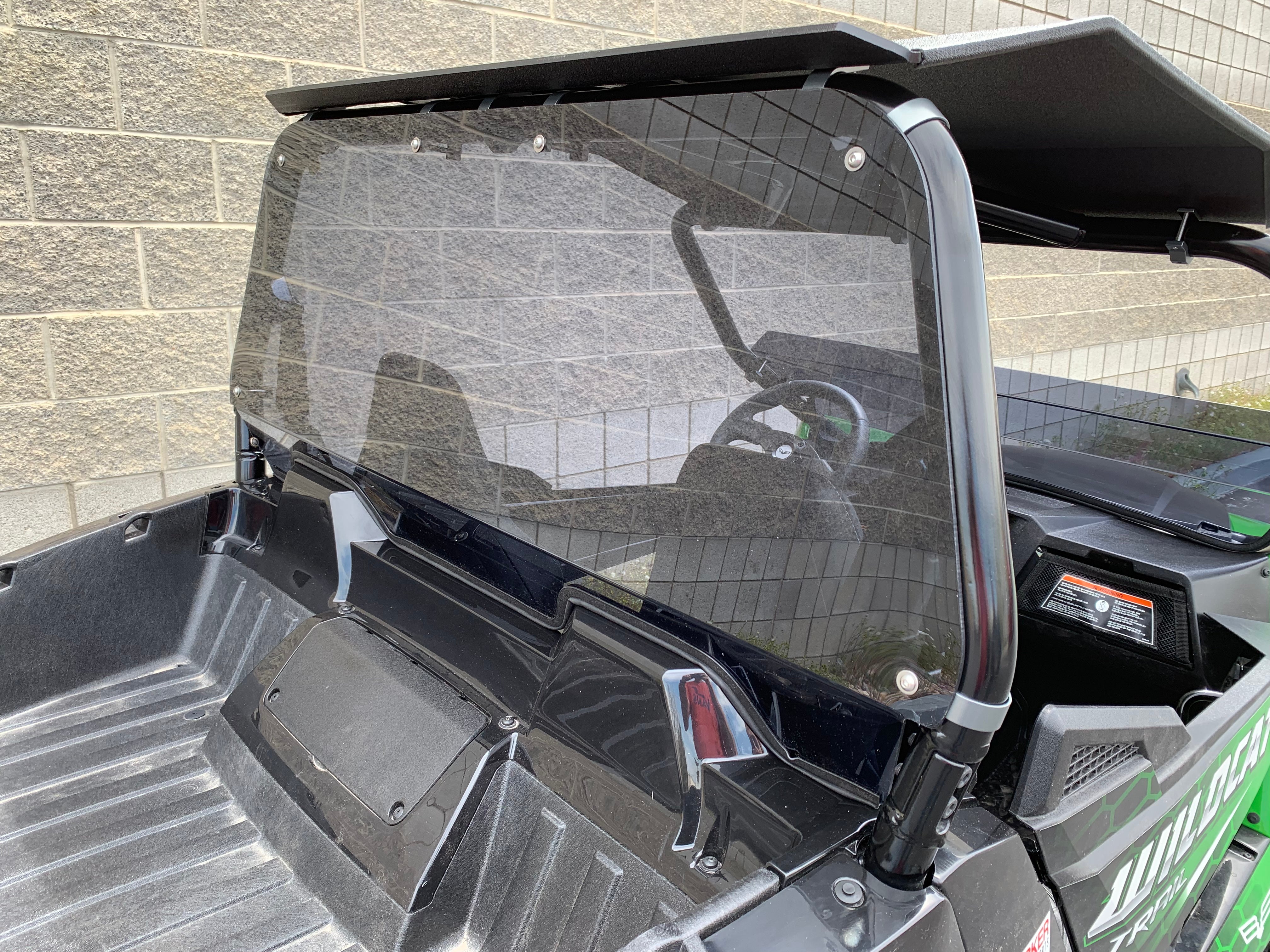 Photo of Wildcat Trail/Sport 700 Rear Windshield with Billet Mounts by UTVZILLA - Premium for UTVs / Side by Sides