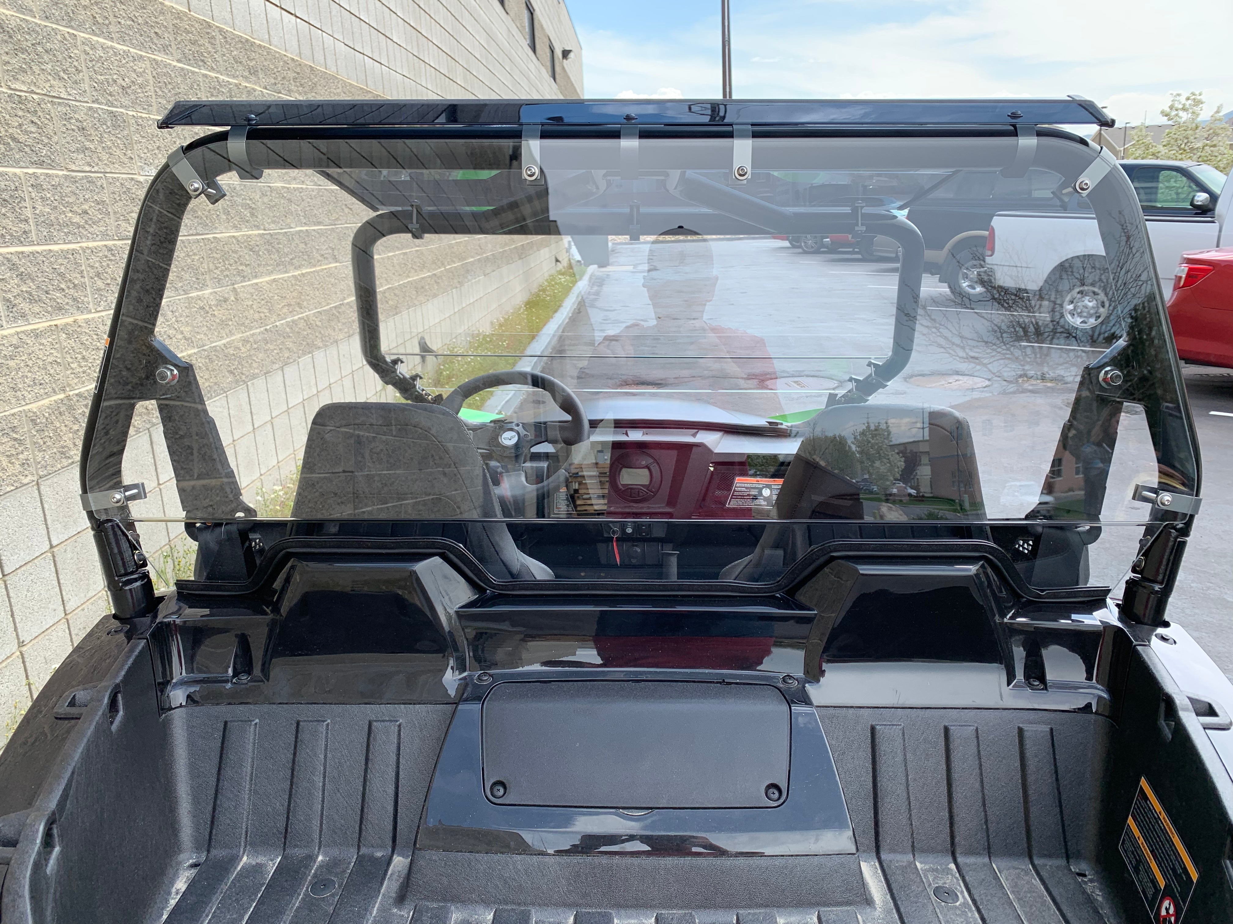 Photo of Wildcat Trail/Sport 700 Rear Windshield with Billet Mounts by UTVZILLA - Premium for UTVs / Side by Sides