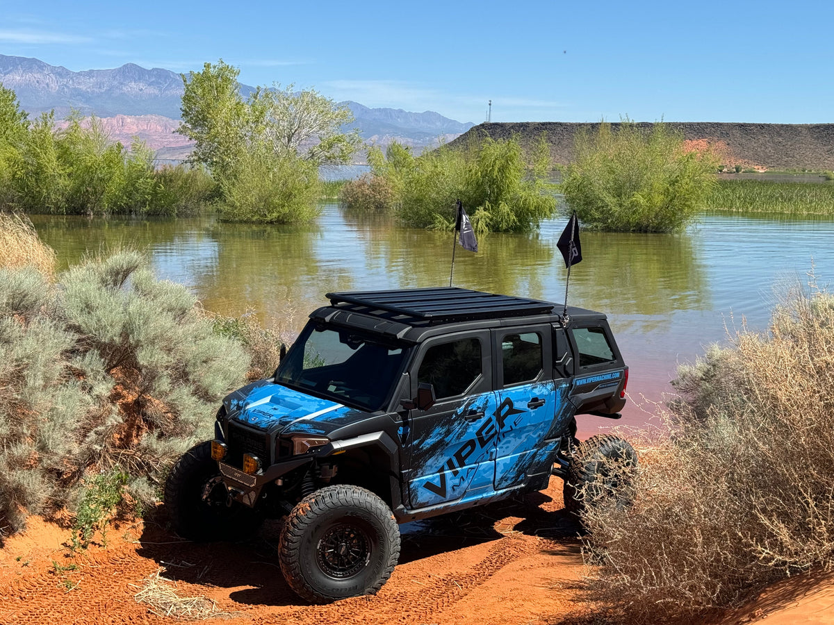 Photo of Polaris Xpedition Billet Whip Mounts / Pair by Viper Machine - Premium for UTVs / Side by Sides