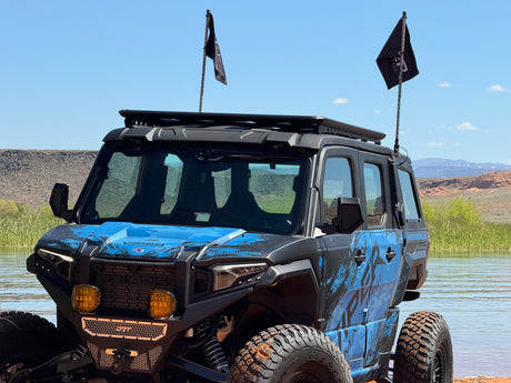 Photo of Polaris Xpedition Billet Whip Mounts / Pair by Viper Machine - Premium Mounts for UTVs / Side by Sides