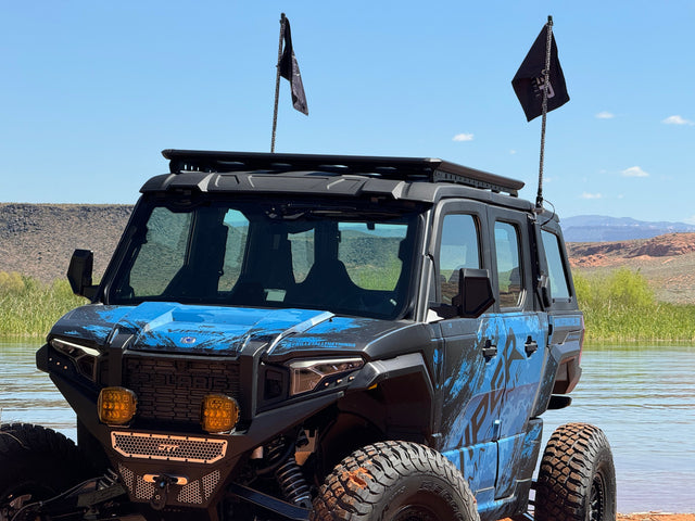 Photo of Polaris Xpedition Billet Whip Mounts / Pair by Viper Machine - Premium for UTVs / Side by Sides