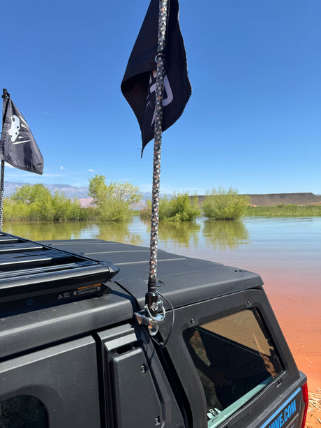 Photo of Polaris Xpedition Billet Whip Mounts / Pair by Viper Machine - Premium Mounts for UTVs / Side by Sides