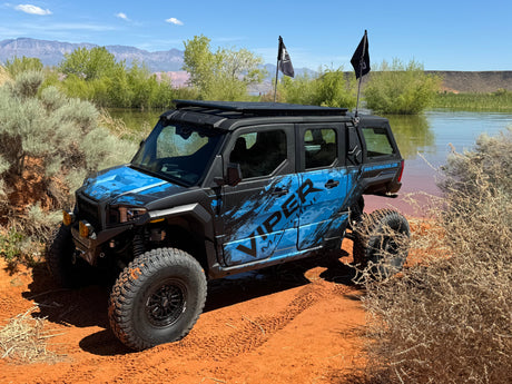 Photo of Polaris Xpedition Billet Whip Mounts / Pair by Viper Machine - Premium for UTVs / Side by Sides