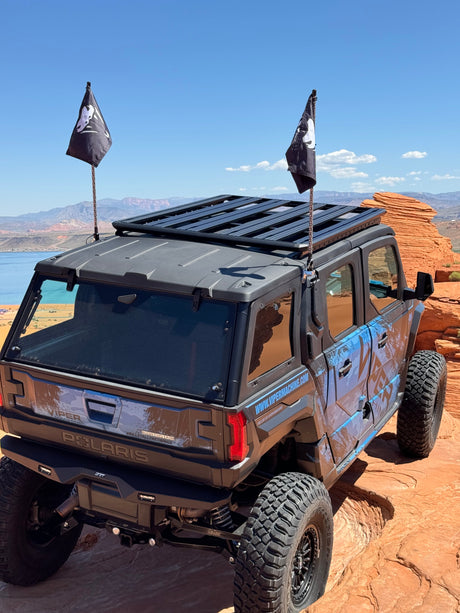 Photo of Polaris Xpedition Billet Whip Mounts / Pair by Viper Machine - Premium for UTVs / Side by Sides